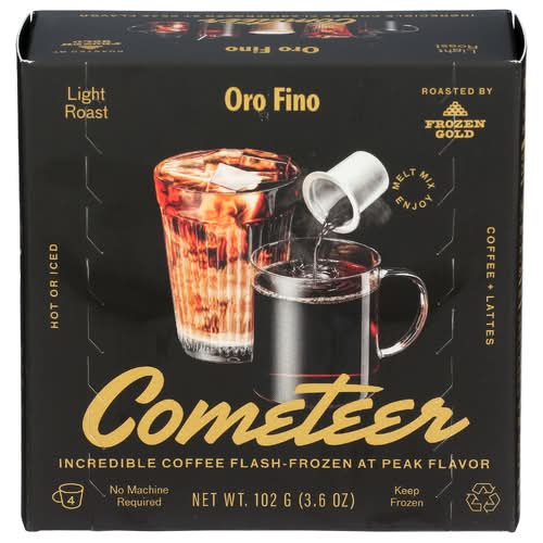 Cometeer Frozen Specialty Coffee Oro Fino Light Roast Coffee Capsules 4 Pack