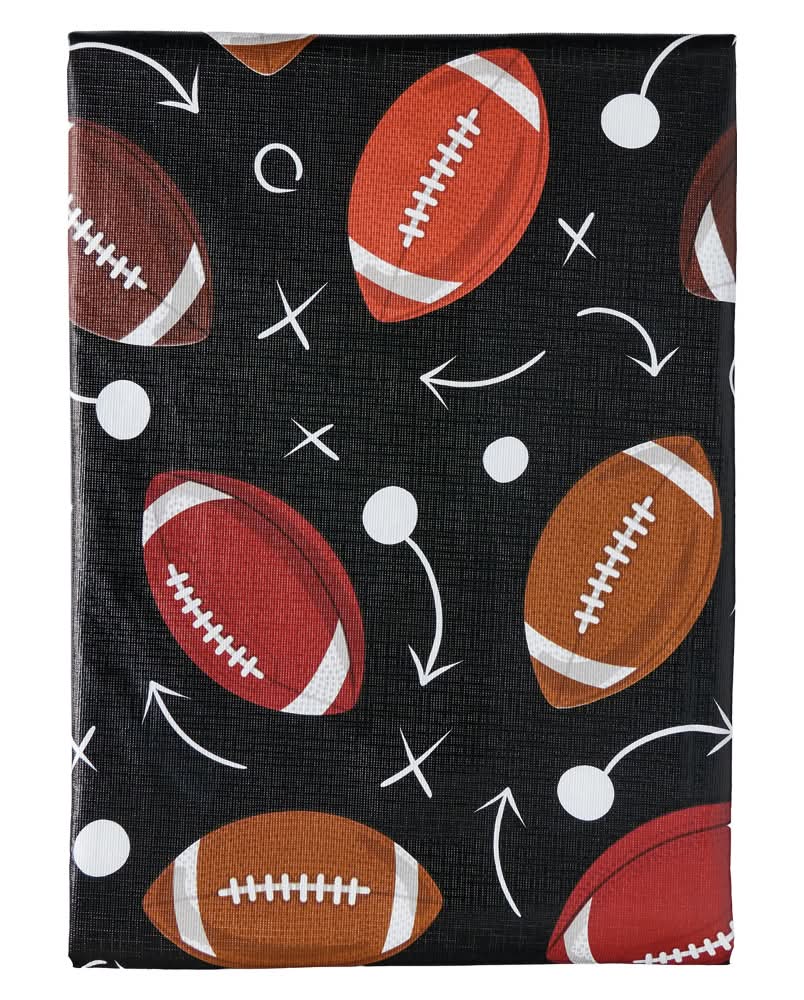 Kirkton House 52" X 70" Black AOP Vinyl Tablecloth