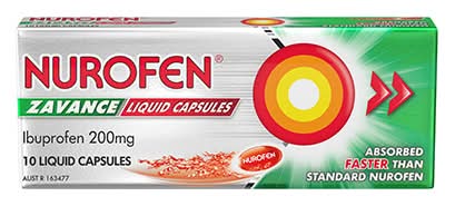 Nurofen Zavance Ibuprofen 200Mg Liquid Capsules 10Pk