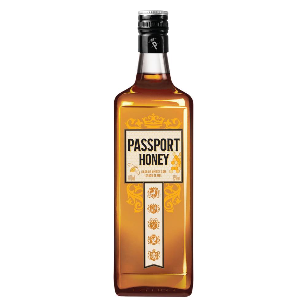 Passport licor de whisky sabor mel (670 mL)