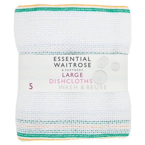 Waitrose Essential Large Dishcloths (5 ct)