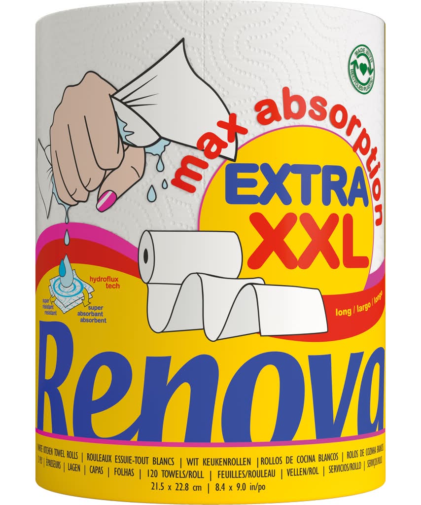 Renova - Rolo de cozinha compacto máxima absorção XXL, 1 unidade