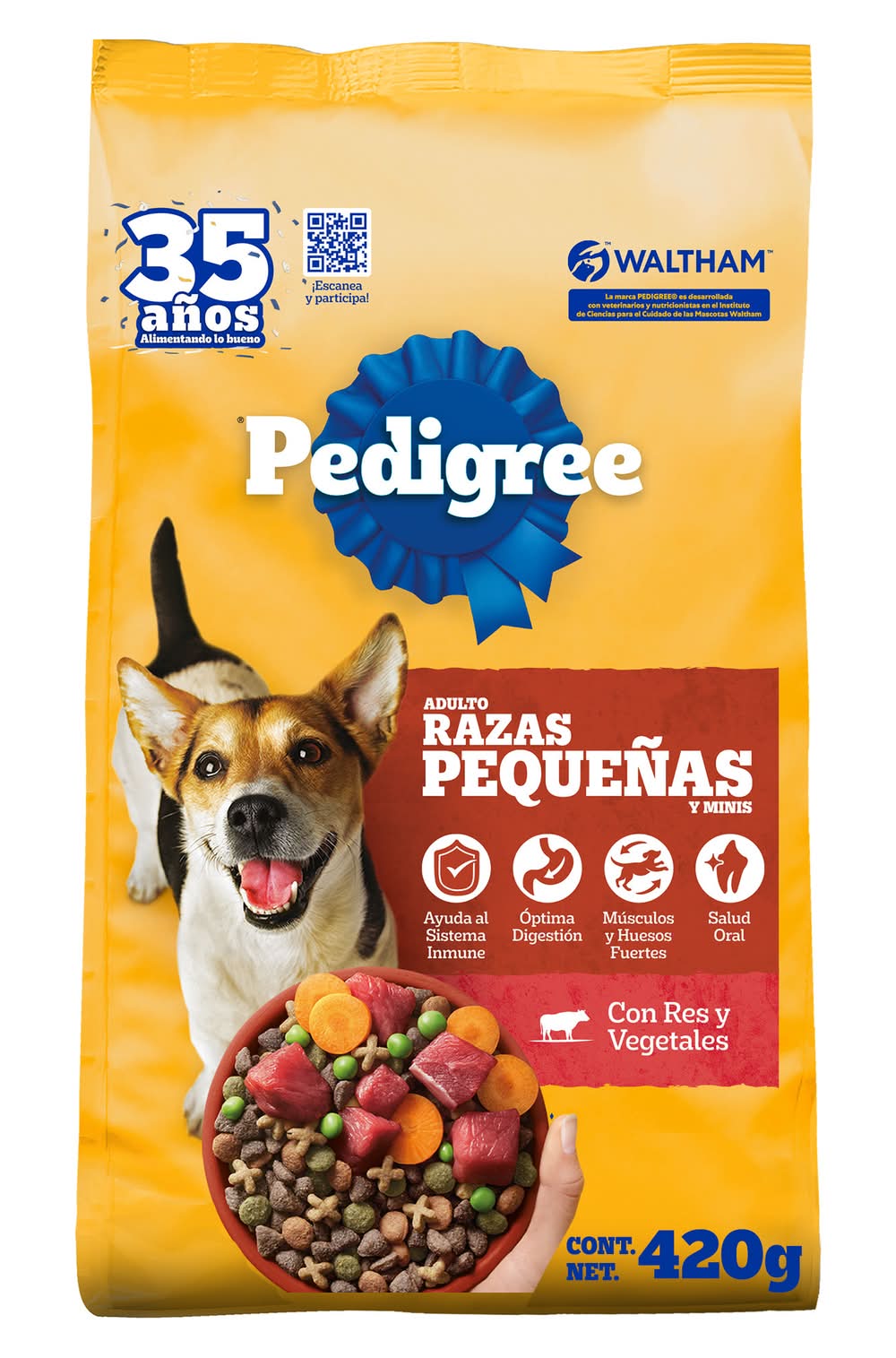 Pedigree · Alimento seco para perro adulto raza pequeña y mini (420 g)