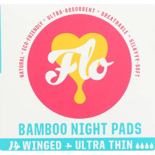 Here We Flo Winged Ultra Thin Bamboo Night Pads