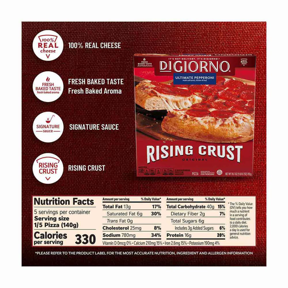 Digiorno Frozen Pizza Rising Crust Pepperoni Pizza