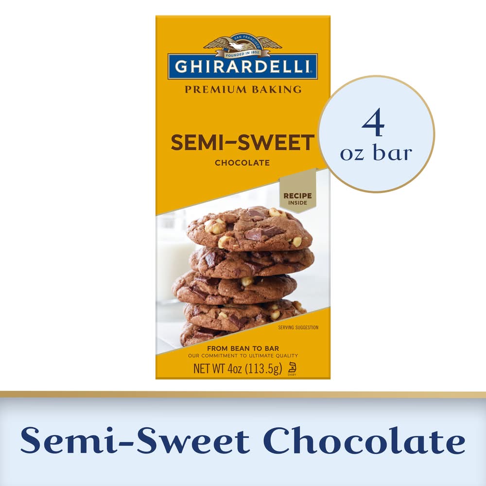 Ghirardelli Semi-Sweet Chocolate Baking Bar (4 oz)