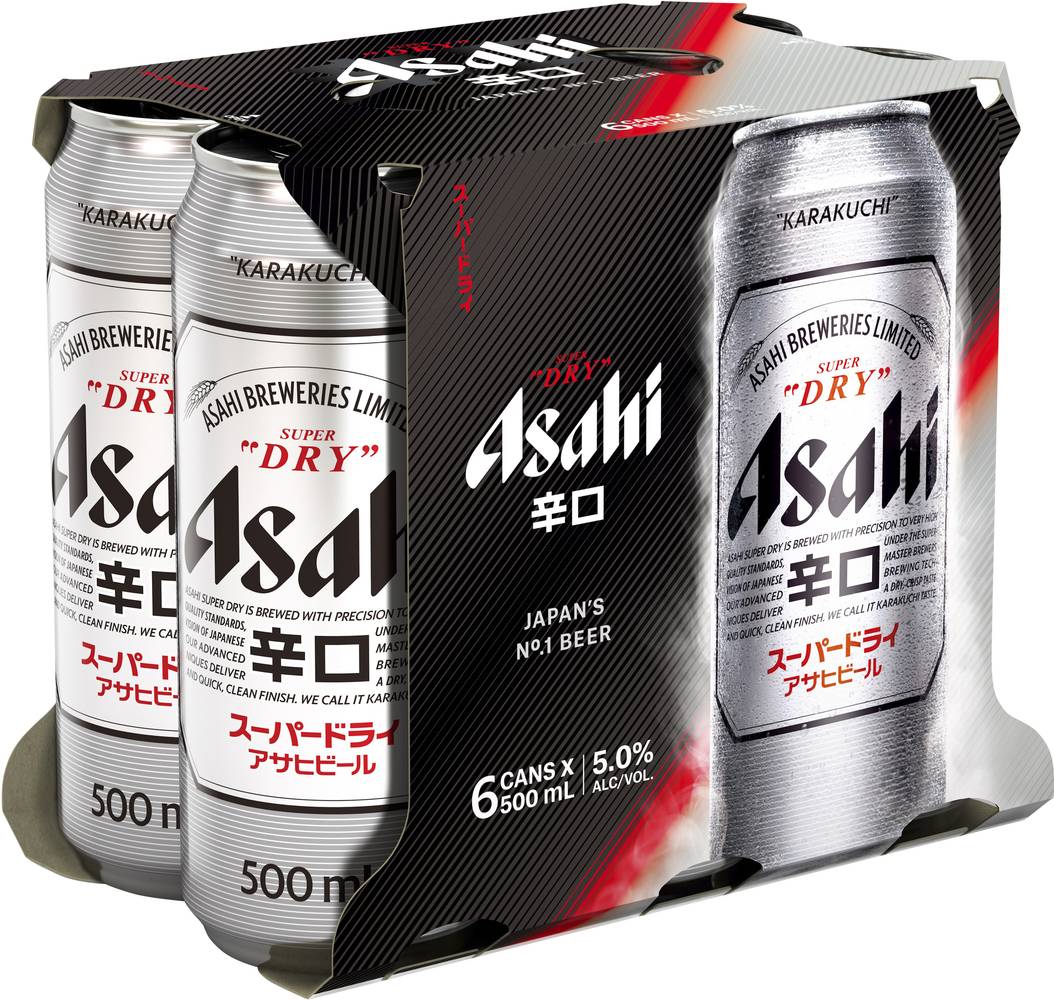 Asahi Super Dry Cans 500mL X 6 pack
