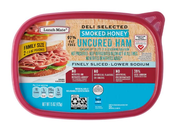 Lunch Mate Deli Selected Uncured Ham, Smoked Honey (15 oz, 2 ct)
