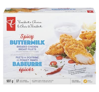 President's Choice Spicy Buttermilk Breaded Chicken Breast Fillets (907 g, 17 ct)