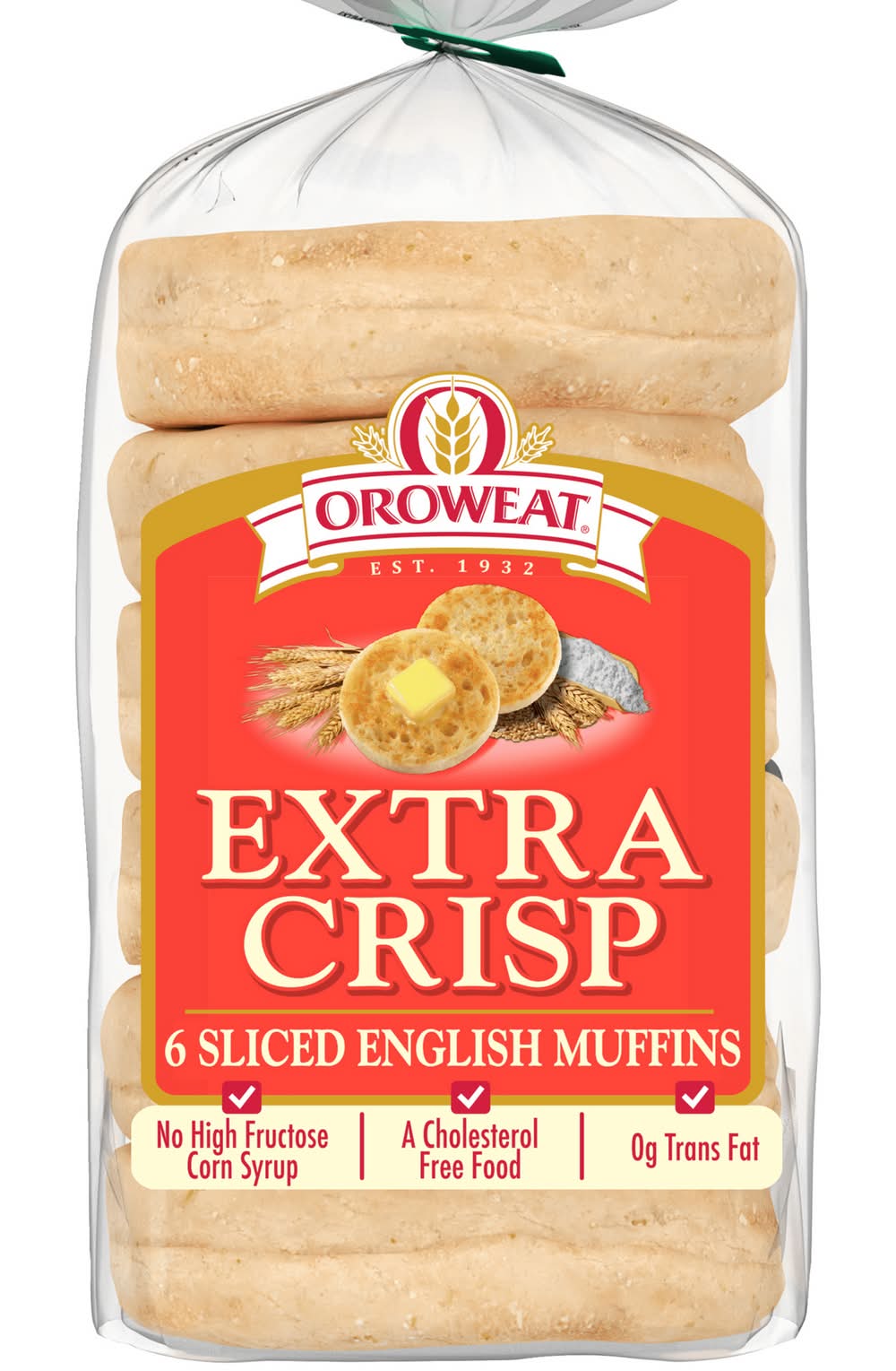 Oroweat Extra Crisp English Muffins, Plain (12.5 oz, 6 ct)