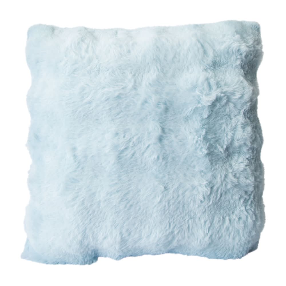 Blue Faux Fur Bubble Pillow 16in x 16in Blue
