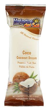 Helados del Sol Nieve Coco Ice Cream 4oz Unit Unit