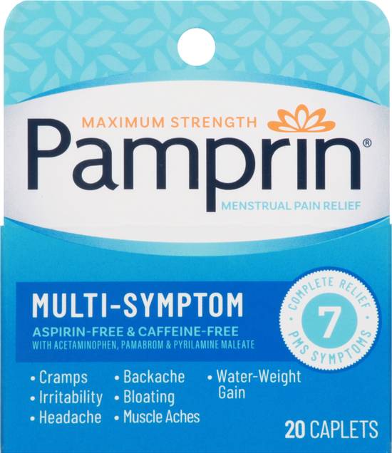 Pamprin Multi-Symptom Menstrual Pain Relief Caplets (20 ct)