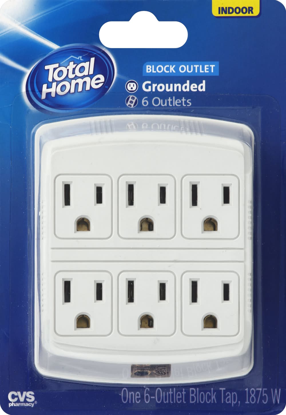 Total Home 6-Outlet Block Tap, White