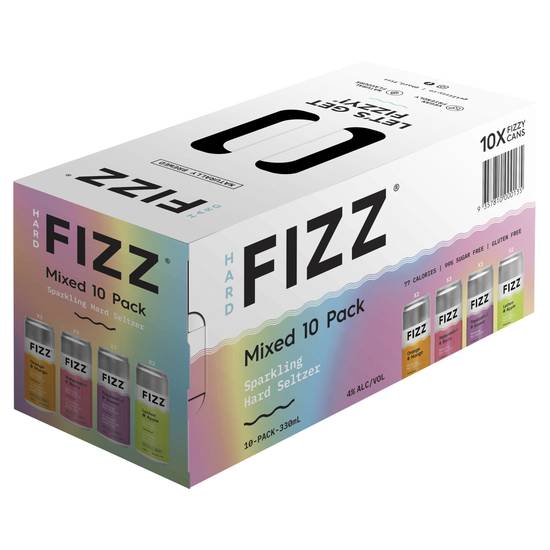 Hard Fizz Mixed Seltzer Can 330ml (10pk) X 10 Pack