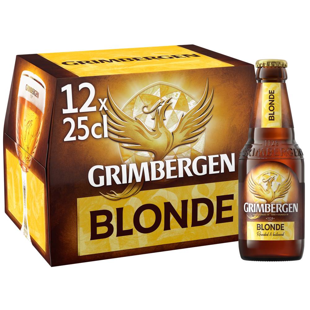 Grimbergen - Bière blonde d'abbaye (12 pièces, 250 ml)