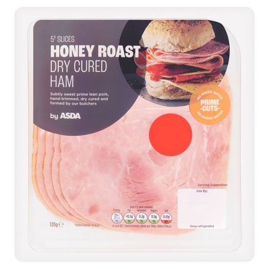 Asda 4 Sliced Honey Roast Dry Cured Ham 120g