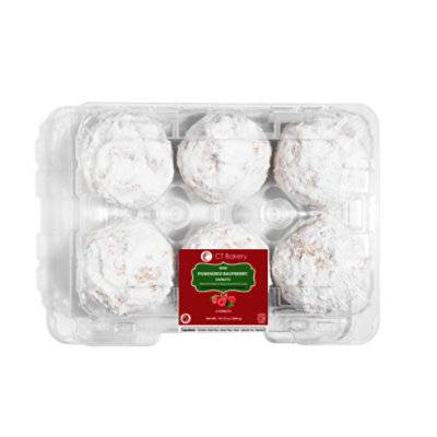 Ct Bakery Mini Powdered Raspberry Flavored Donuts 6 Count - 12.98Oz