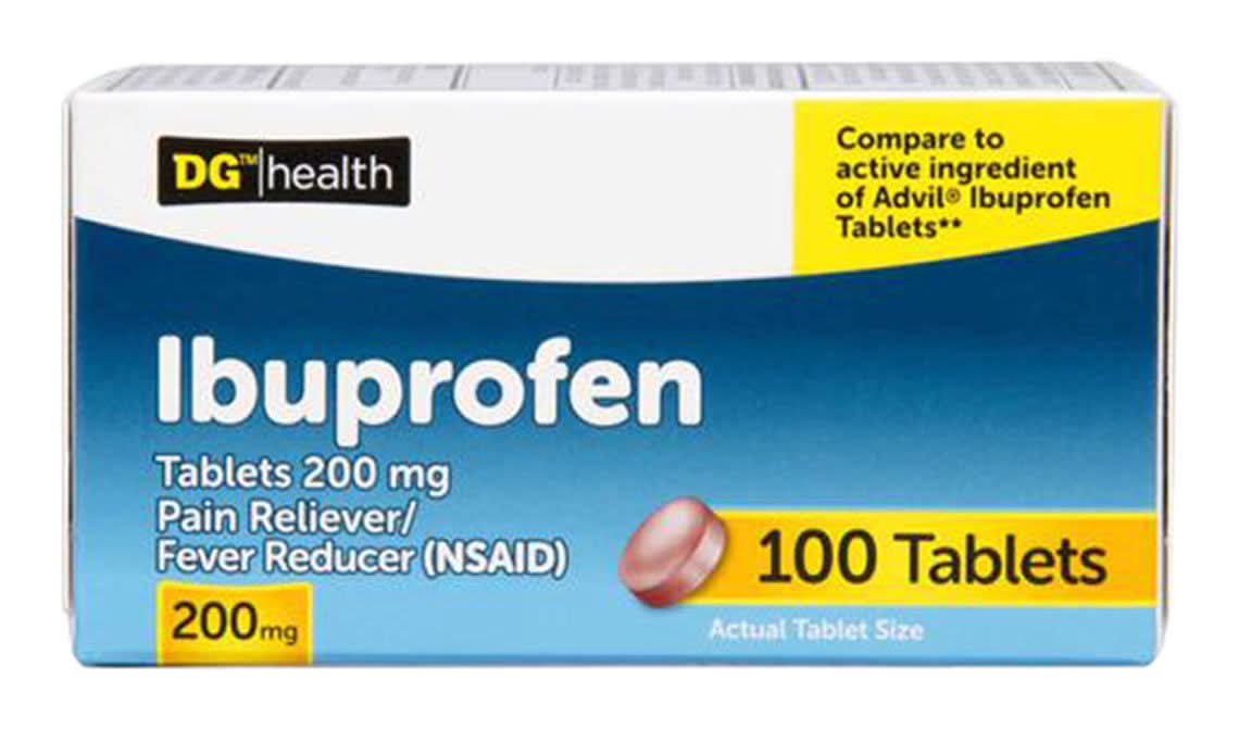 Dg Health Ibuprofen Pain Reliever Tablets 200mg - 100 Ct