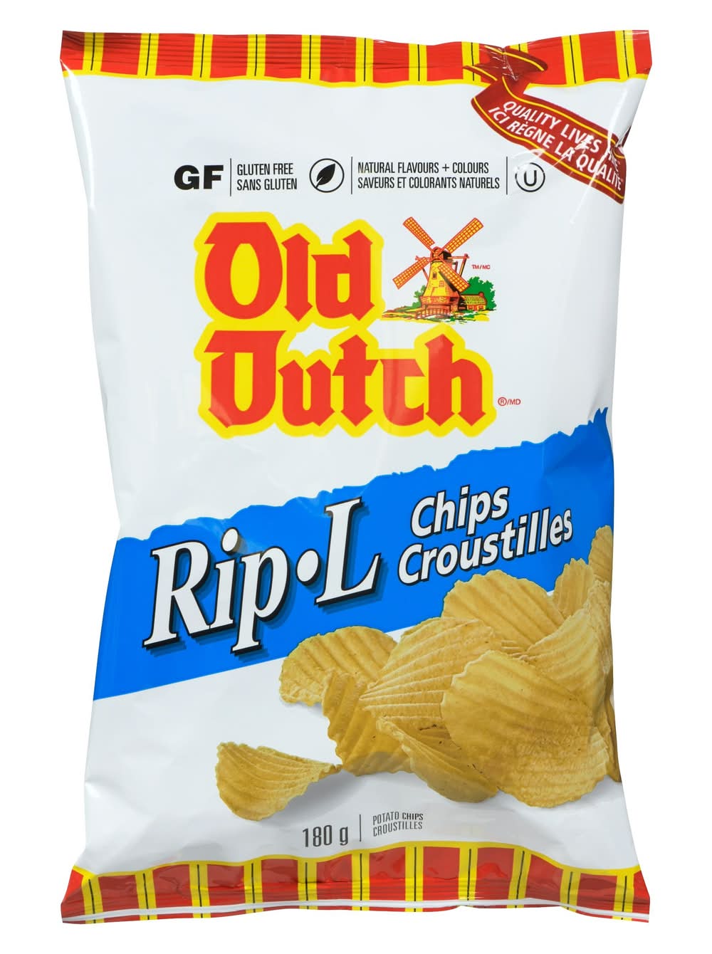 Old dutch croustilles rip-l old dutch (180 grammes) - rip l original chips (180 g)