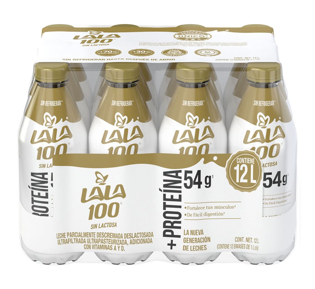 Lala · 100 Leche sin lactosa con proteína (12 x 1 L)
