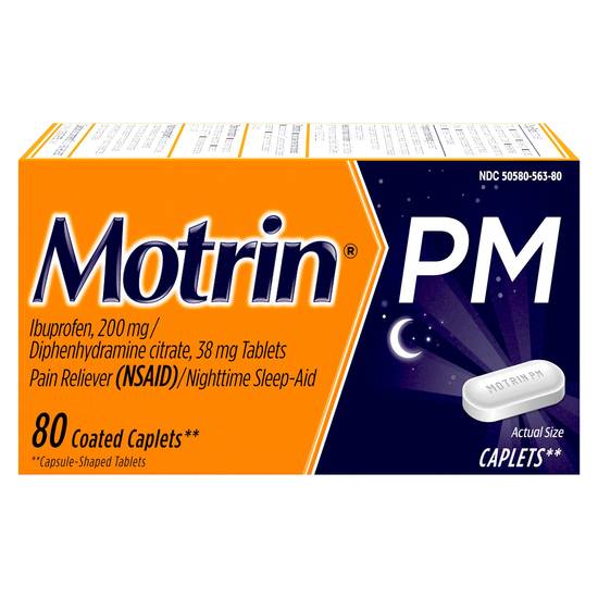 Motrin 200 mg Ibuprofen & 38 mg Sleep Aid Pain Reliever Caplets (80 ct)