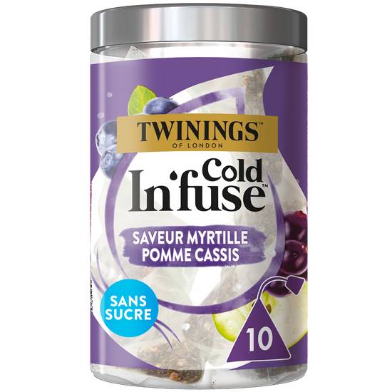 Twinings - Infusion à froid cold in'fuse (25 g) (myrtille - pomme - cassis)
