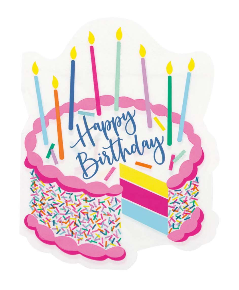 Pink Sprinkles Birthday Luncheon Napkins 16 Count