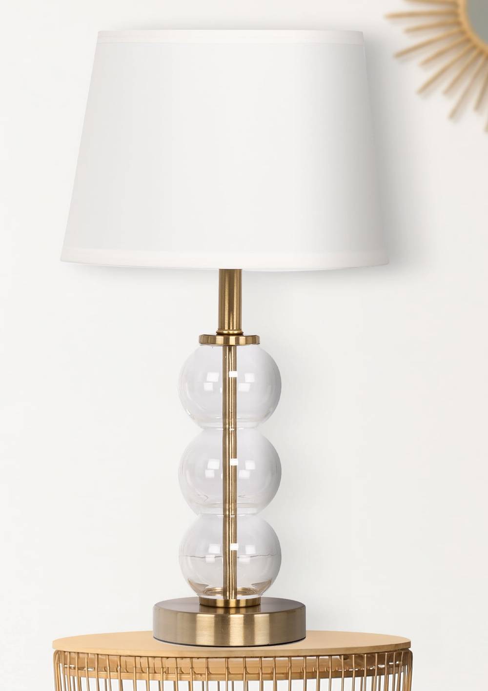 allen + roth 14.5-in Gold Plug-in Glass Stick Lamp Base | LB35BG