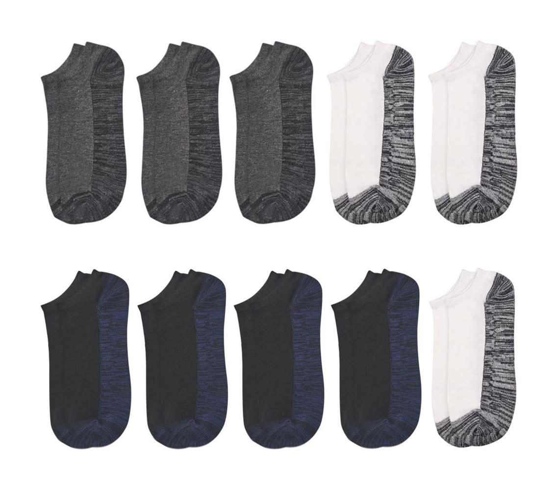 Men'S Low Cut Socks - Extrended 12-18 10 Ct