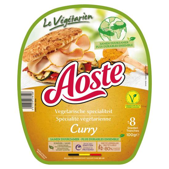 Aoste - Spécialité végétarienne assaisonnées au curry (8 pièces)
