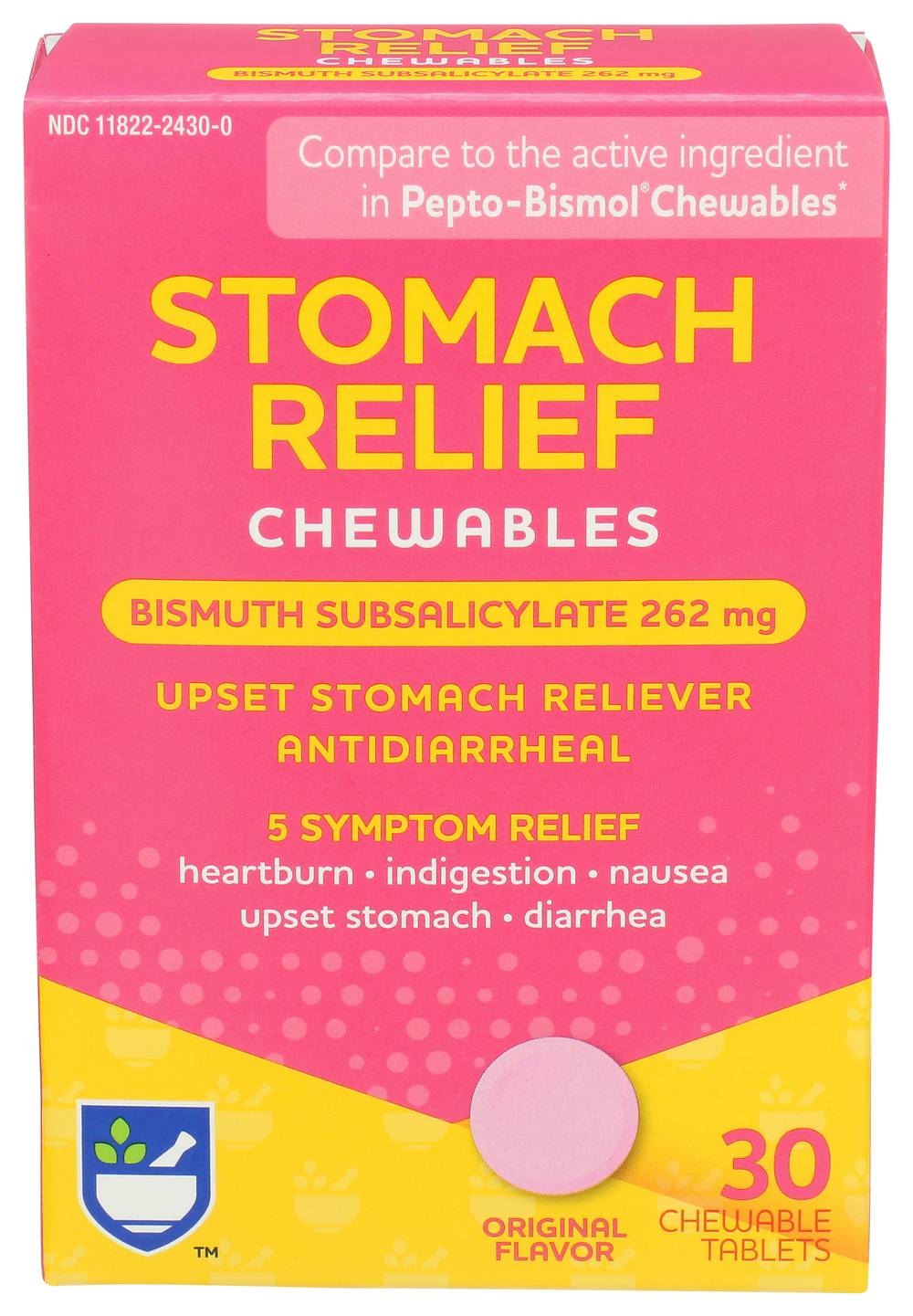 Rite Aid Symptom Stomach Relief Chewable Tablets Cherry (30 ct)