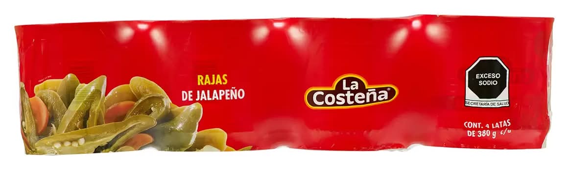 La Costeña · Rajas de jalapeño (4 x 380 g)