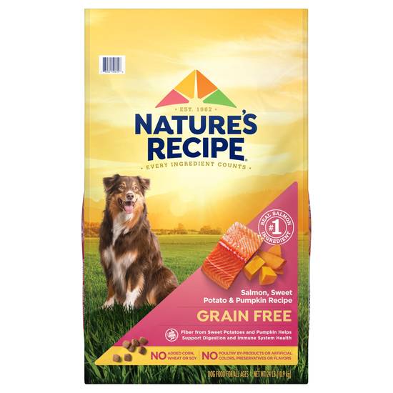 Nature's Recipe Grain Free Salmon Sweet Potato & Pumpkin Dry Dog Food (24 lbs)