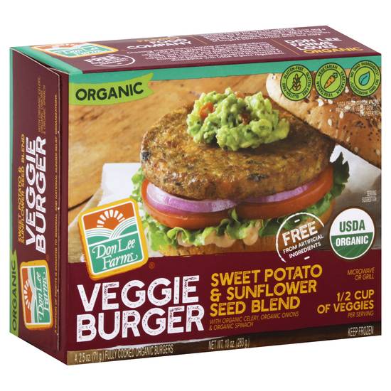 Don Lee Farms Veggie Burger (sweet potato &amp; sunflower seed blend ...