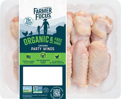 Farmer Focus Organic Chicken Party Wings - 1.00 Lb