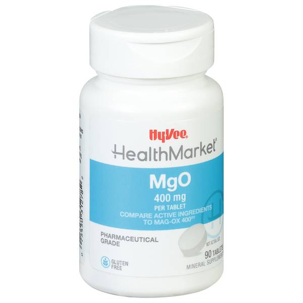 Hy-Vee Healthmarket MgO Magnesium Oxide 400Mg Tablets