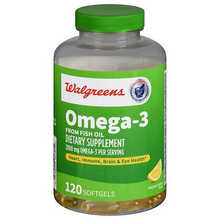 Walgreens Omega-3 Softgels 2000 mg Lemon (120 ct)