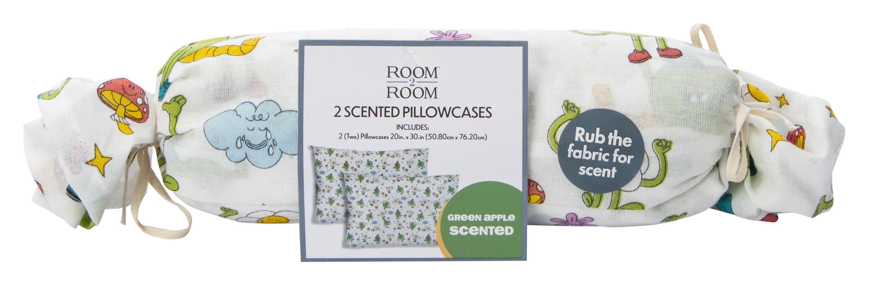 Scented Pillowcases 30in x 20in, 2-Count Green Apple