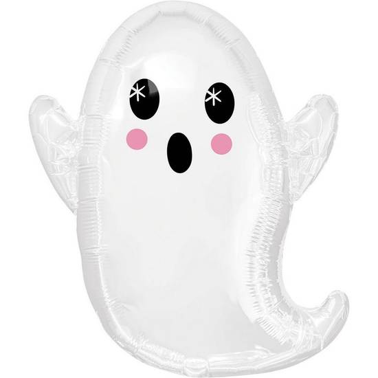 Uninflated Air-Filled Classic Halloween Ghost Foil Balloon, 17in x 19in