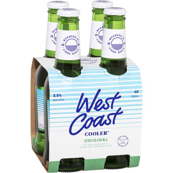 West Coast Cooler Bottles 250mL X 4 pack