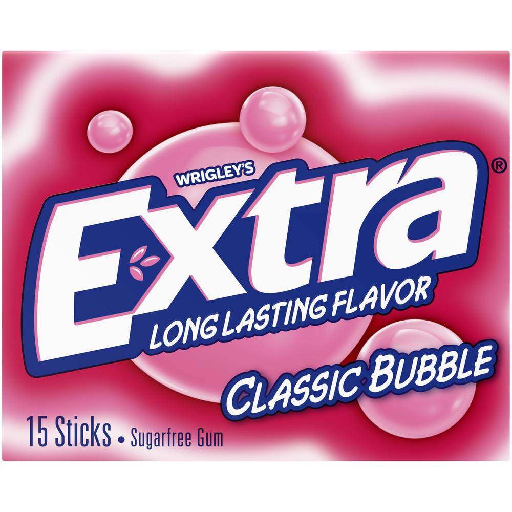 Wrigley's Extra Classic Bubble Sugar Free Gum (15 ct)