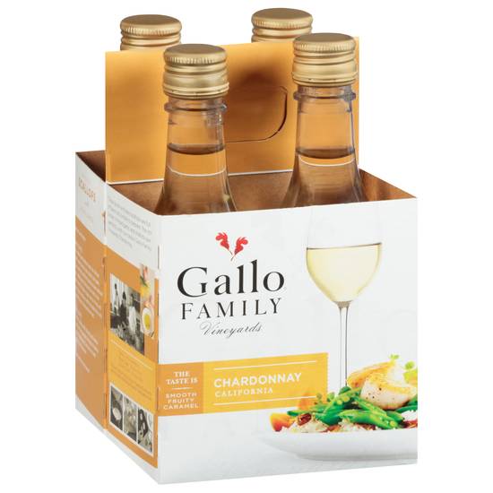 Gallo Family California Chardonnay Wine (4 pack, 187 ml)