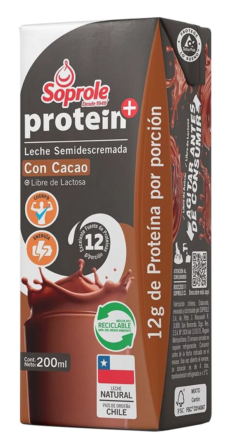 Soprole · Protein+ leche semidescremada - Cacao (200 ml)