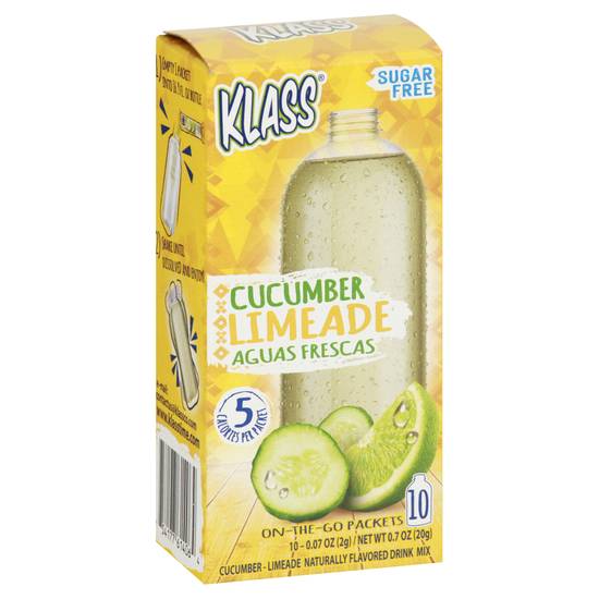 Klass Sugar Free Cucumber Limeade Drink Mix (10 ct, 0.07 oz)