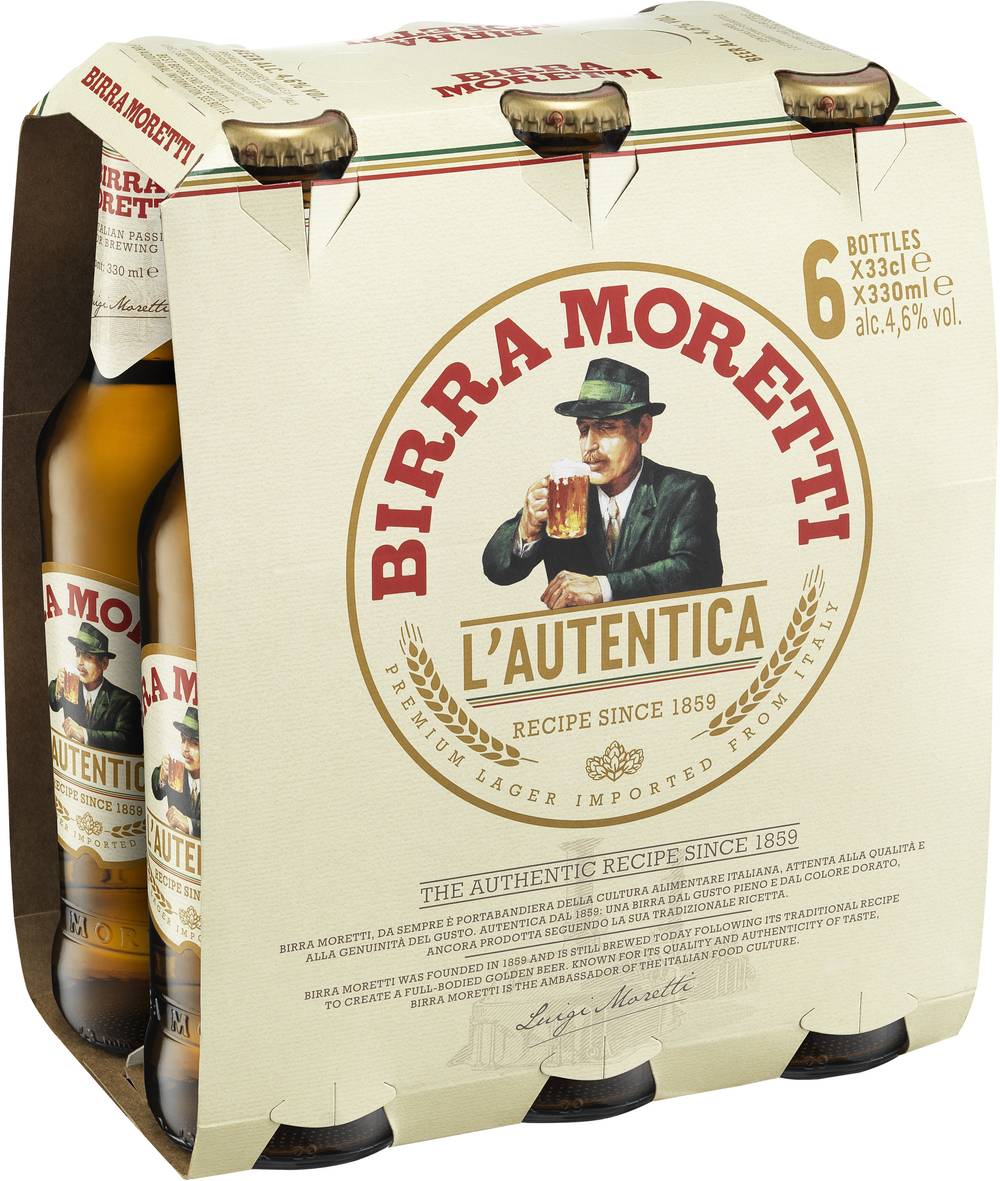 Moretti Italian Bottle 330mL X 6 pack