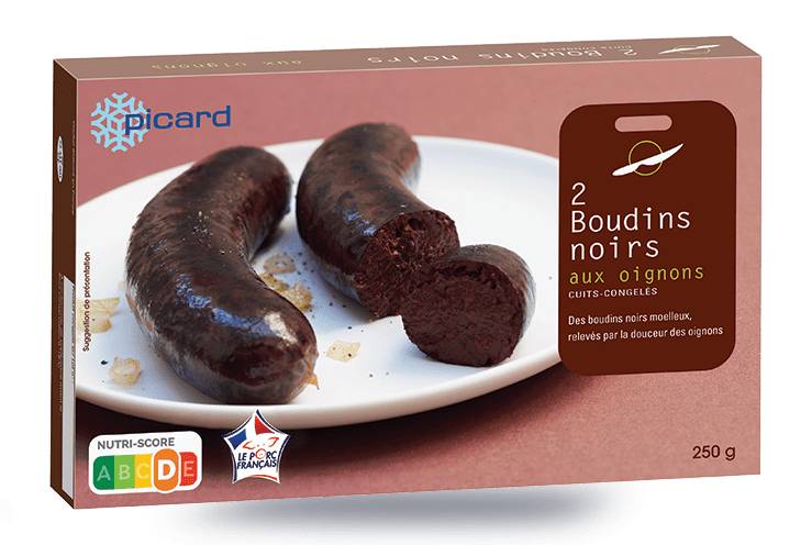 2 boudins noirs aux oignons