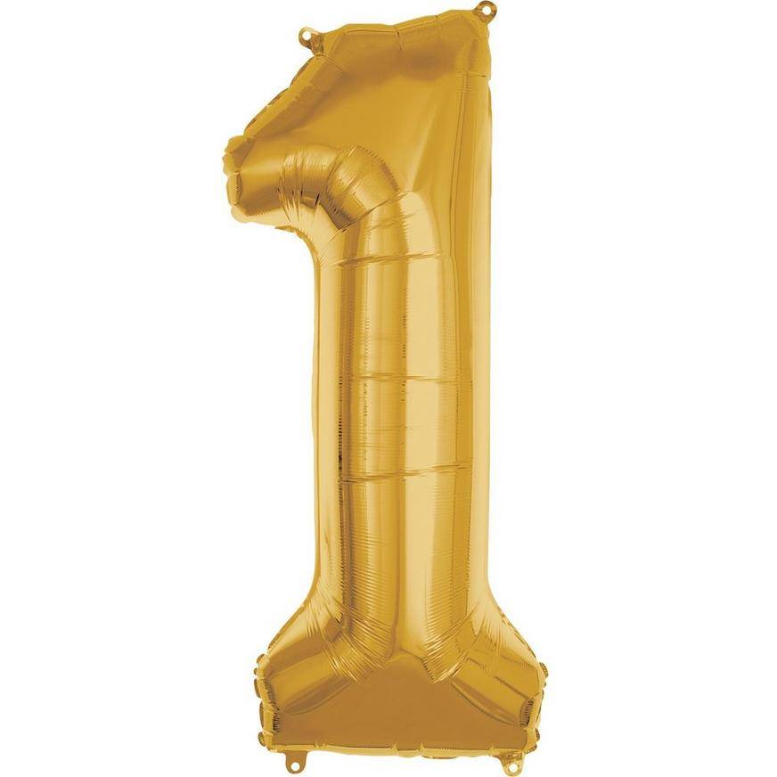 Party City 1 Number Balloon (50 inches/gold)