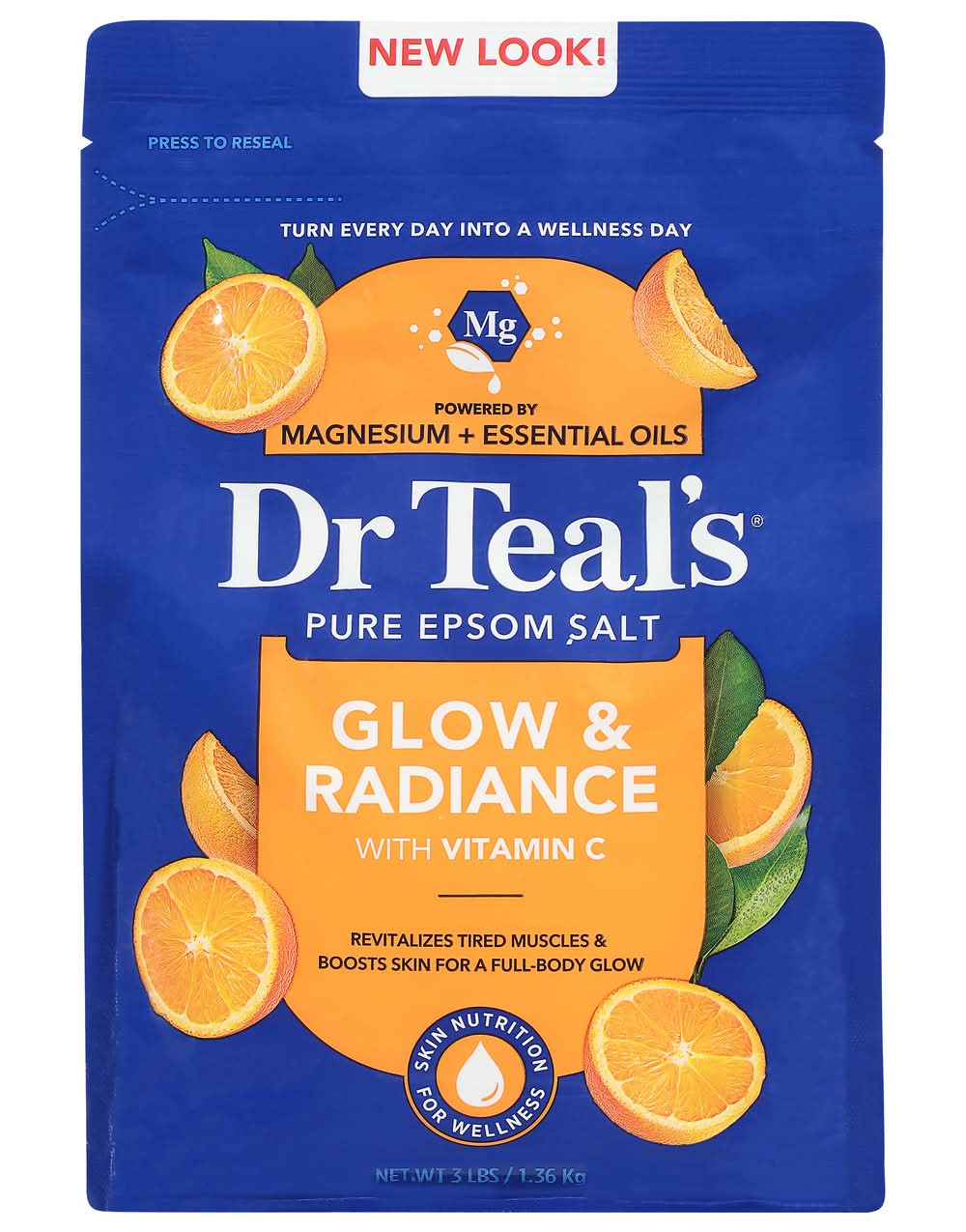 Dr Teal's Glow & Radiance Pure Epsom Salt Soaking Solution (3 lbs)