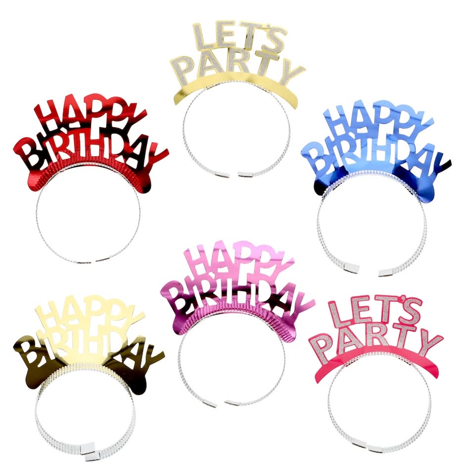 Party Headband, Assorted Wordings And Colors, 1-ct.